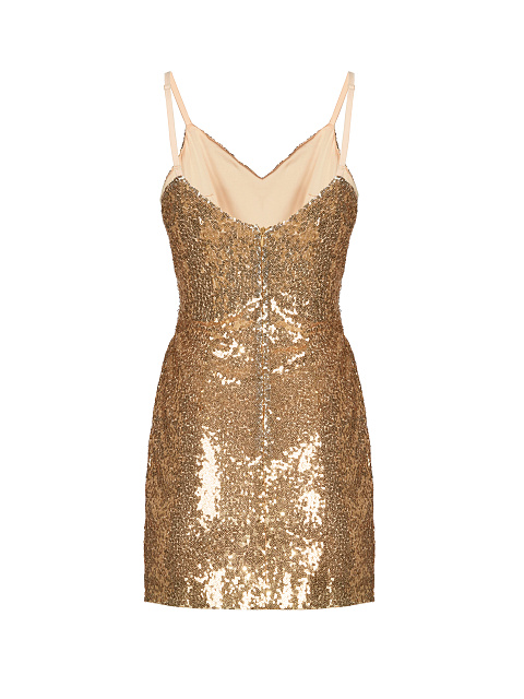 Gold Sequined Mini Dress, 2 Gold Sequined Mini Dress, 2