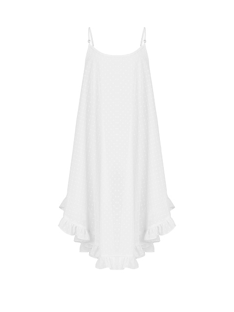 White Polka-Dot Chiffon Girl's Sundress, 1