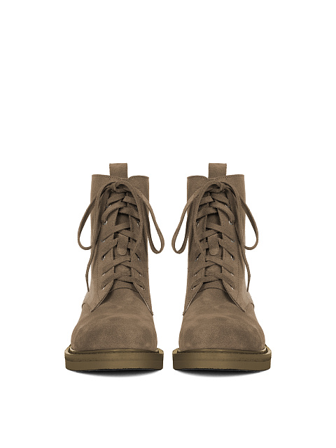 Olive Suede Lace Up Boots, 2