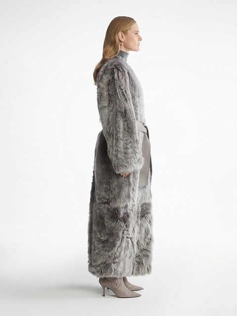 Toscana Shearling Long Coat, 5