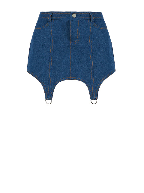 Blue Ultra Mini Denim Skirt, 1