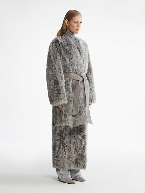 Toscana Shearling Long Coat, 6