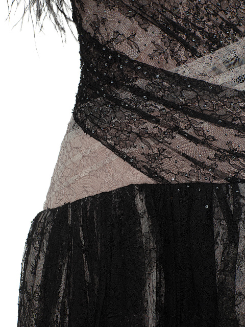 Beige & Black Mini Dress, 4