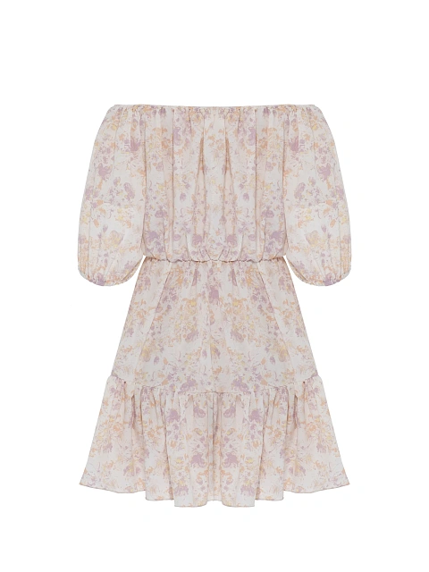 Mini dress with lilac floral print, 2