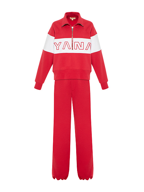 Red & White Embroidered Tracksuit, 2