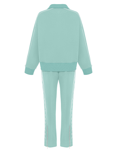 Mint suit with cropped sweatshirt and embroidery, 2