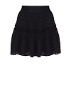 Black Cotton Lace Mini Skirt