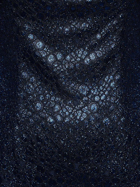 Metallic Blue Snakeskin Printed Mini Dress, 3