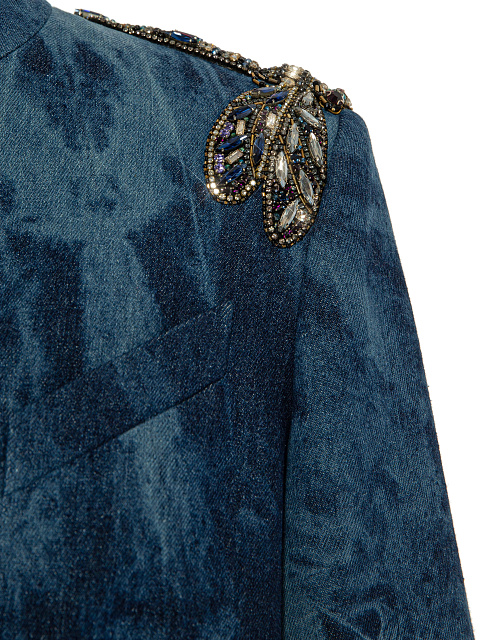 Blue Denim Tie-Dye Jacket & Skirt, 4