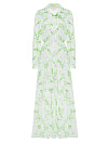 Green Flower Printed Silk Maxi Dress Green Flower Printed Silk Maxi Dress