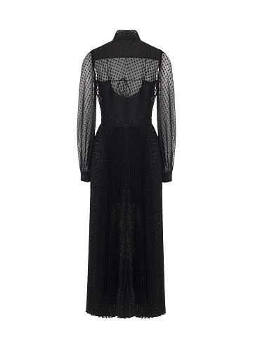 Black Chiffon Midi Dress, 2