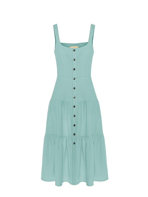 Light turquoise denim midi dress, 1