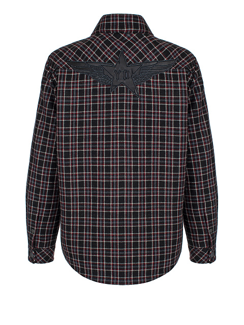 Black Checkered Wool & Shearling Jacket, 2