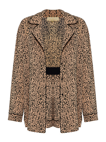 Dark beige pajamas with leopard print, 1