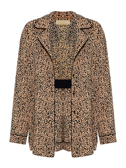 Dark beige pajamas with leopard print, 1