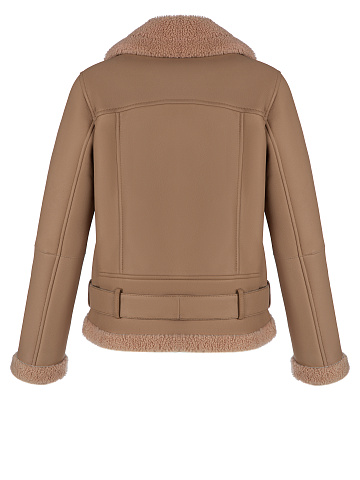 Brown Shearling Biker Jacket, 2