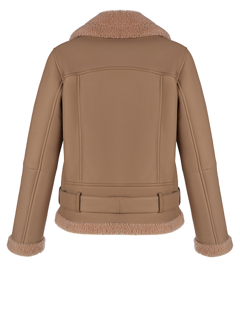 Brown Shearling Biker Jacket, 2