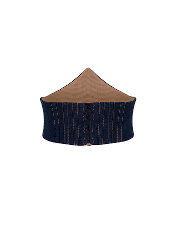 Dark blue denim corset, 2