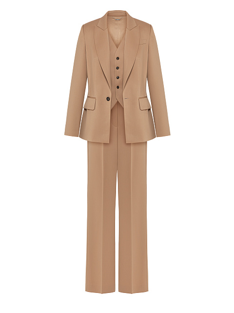 Beige Wool Pant Suit, 1