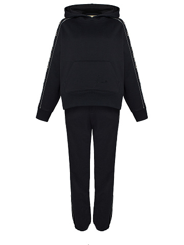 Black Jersey Set With Cross Embroidery, 1