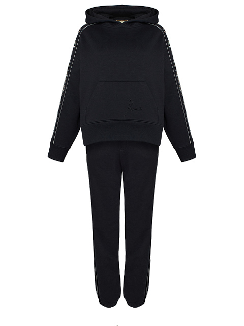 Black Jersey Set With Cross Embroidery, 1