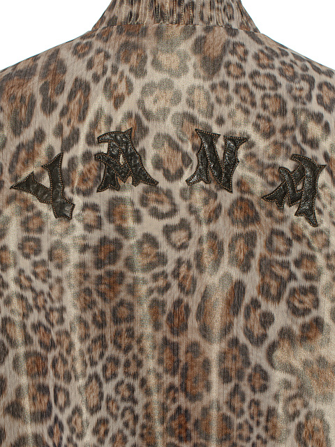 Leopard Print Taffeta Bomber Jacket, 4