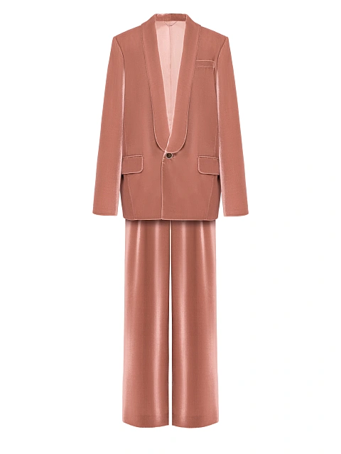 Pink Velvet Pant Suit, 1