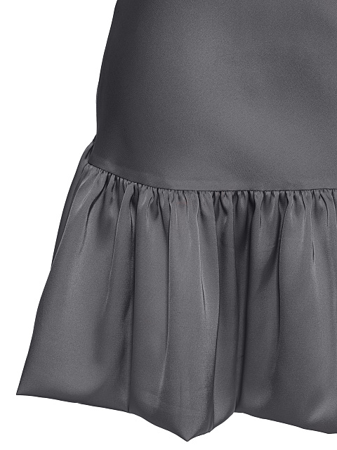 Dark Grey Ruffle Mini Dress, 3