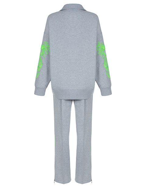 Embroidered Grey Jersey Suit, 2