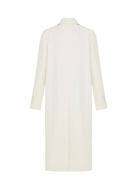 Milk-colored double-breasted coat with shaped lapels, 5