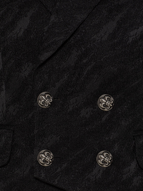 Black cropped jacquard jacket, 3