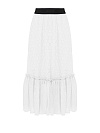 White Cotton Lace Midi Skirt