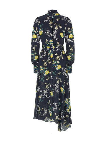 Navy Floral Midi Dress, 2