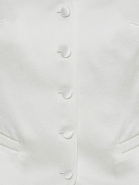White three-piece suit with embroidery and mink cuffs, 8