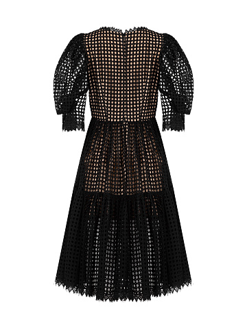 Black Cotton Midi Dress, 2