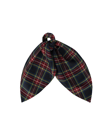 Blue & Red Tartan Scrunchy, 1