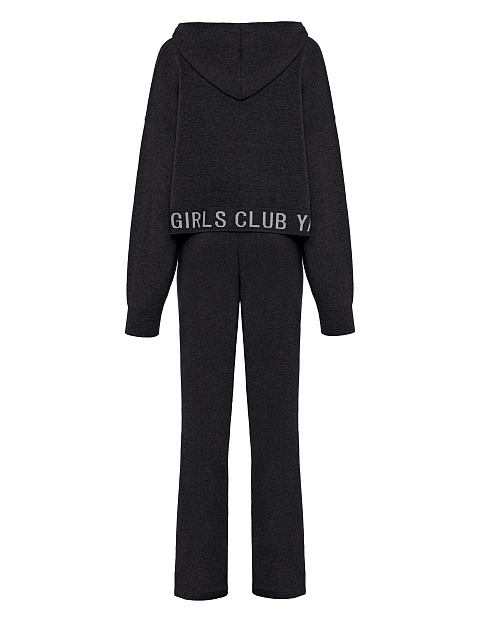 Dark Grey "Hot Girls Club" Cashmere Suit, 2