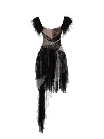 Beige & Black Mini Dress, 2