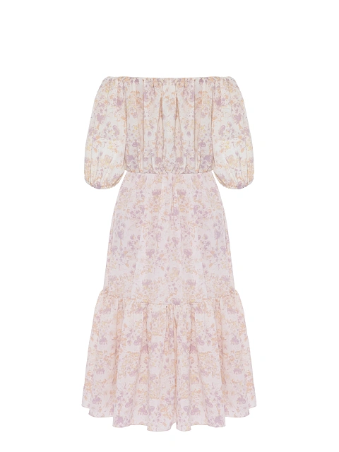 Lilac Floral Printed Midi Dress, 2