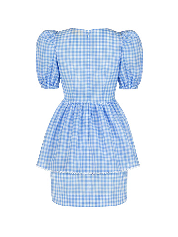 Blue Checked Cotton Top & Mini Skirt, 2