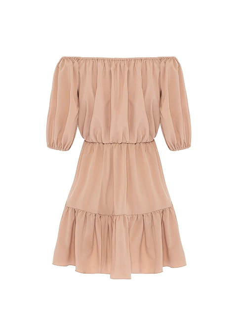 Powder pink off-the-shoulder mini dress, 2