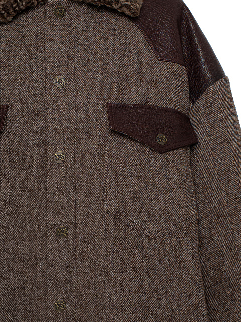 Brown Wool & Astrakhan Fur Jacket, 3
