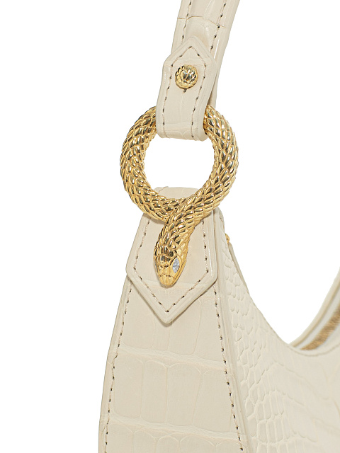 Half Moon Bag in Milky Crocodile Leather, 5