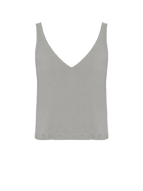 Grey Knitted Cardigan, Top & Pants Set, 4