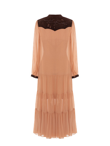 Light Terracota Chiffon Midi Dress, 2