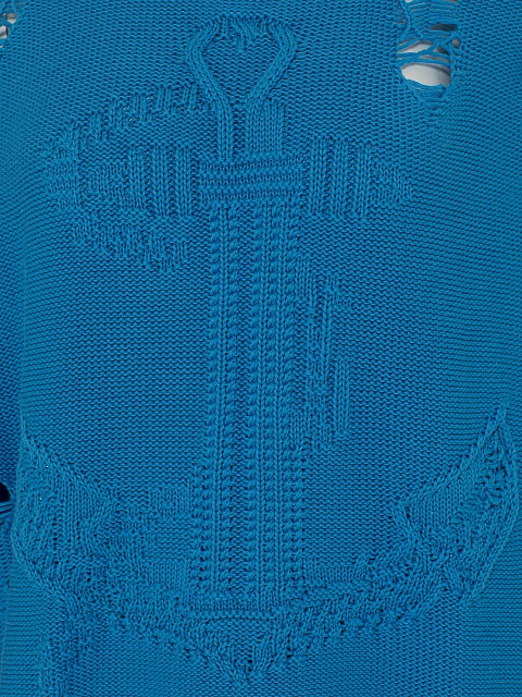 Bright Blue Jersey Sweater & Midi Skirt Set, 4