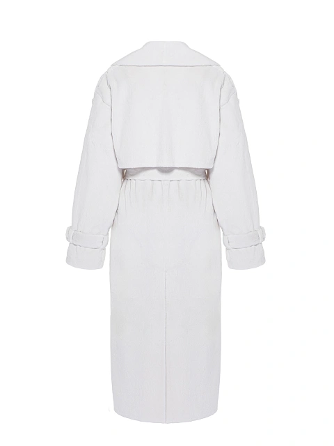 White Mink Fur Trench Coat, 2