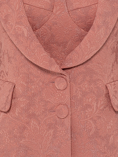 Pink Jacquard Midi Dress & Jacket Set, 5