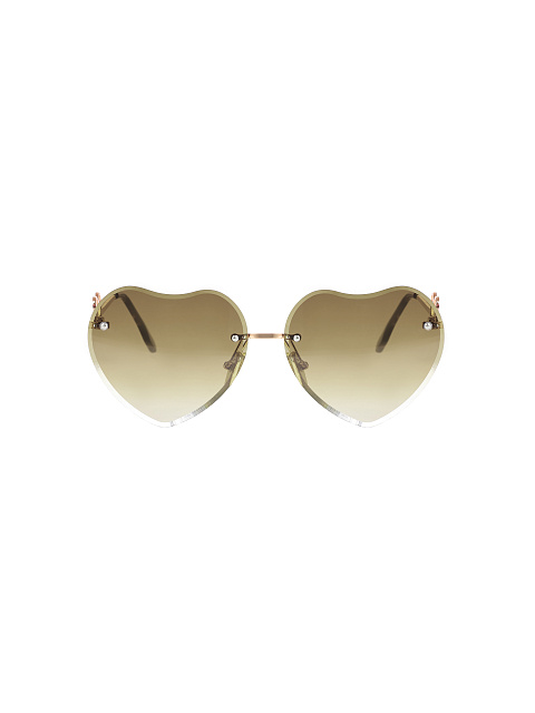 Khaki Gradient Heart-Shaped Sunglasses, 2