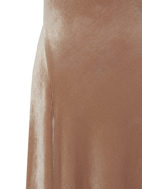 Dark Beige Rhinestones Velvet Maxi Dress, 3